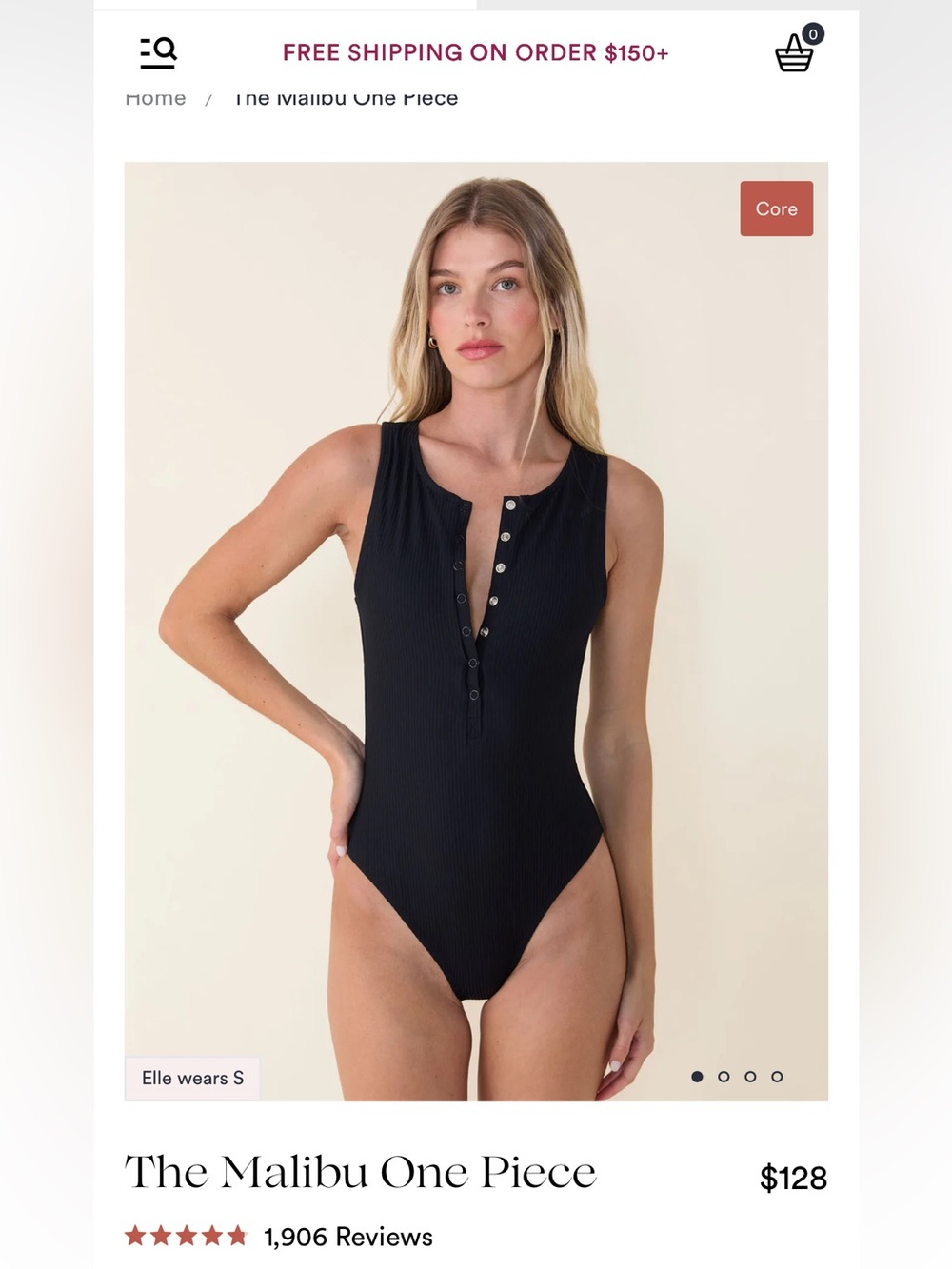 The Malibu One Piece Swimsuit - Black Women XL - Picture 1 of 6